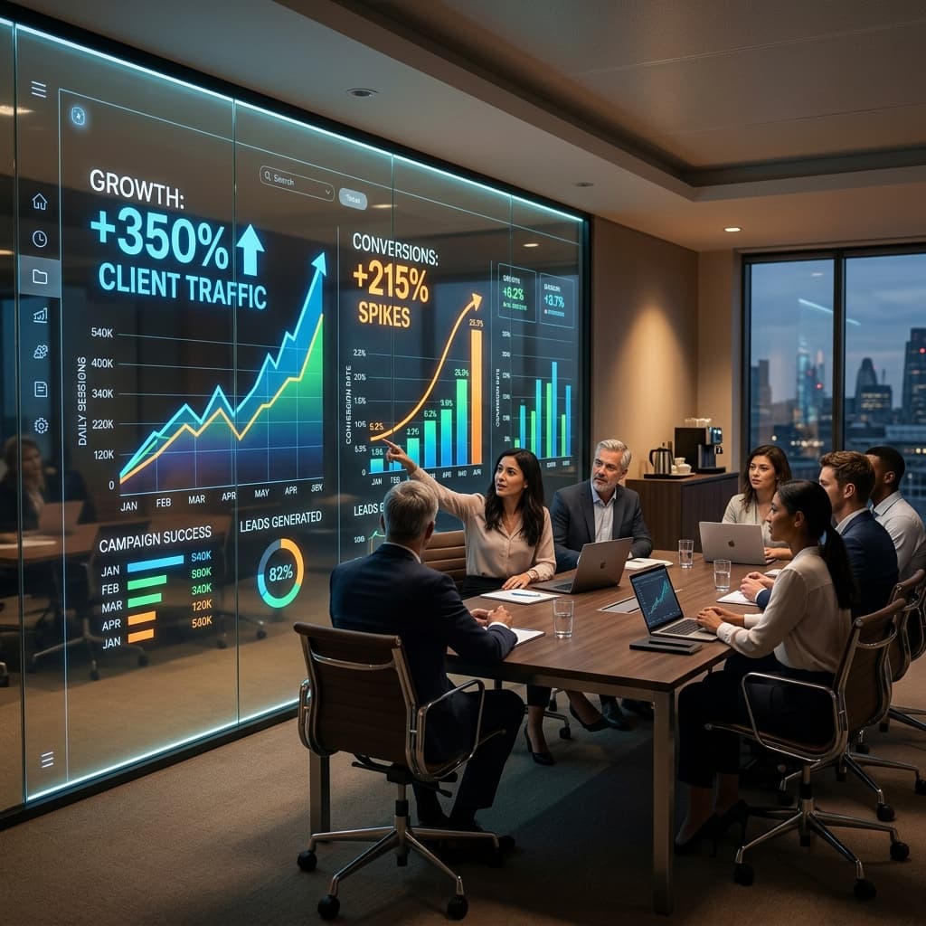 PrimeSoul client digital growth charts and revenue analytics